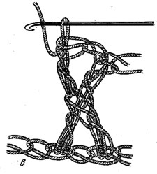 вязание крючком - скрещенные столбики